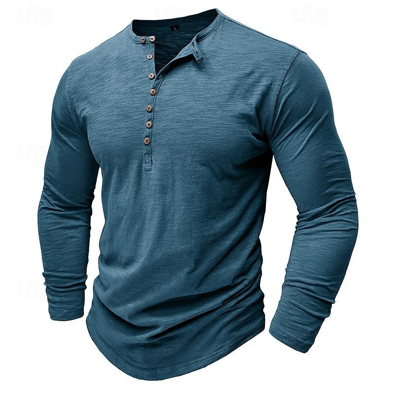 Ashton | Classic Long-Sleeve Henley Shirt