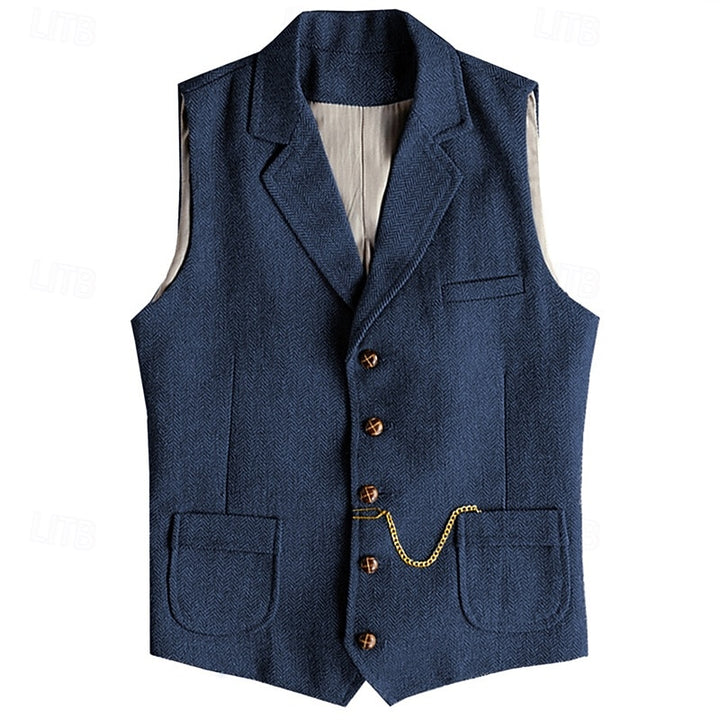 Desmond | Herringbone Tailored Waistcoat