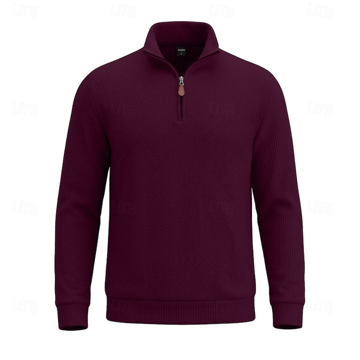 Quentin | Textured Quarter-Zip Pullover