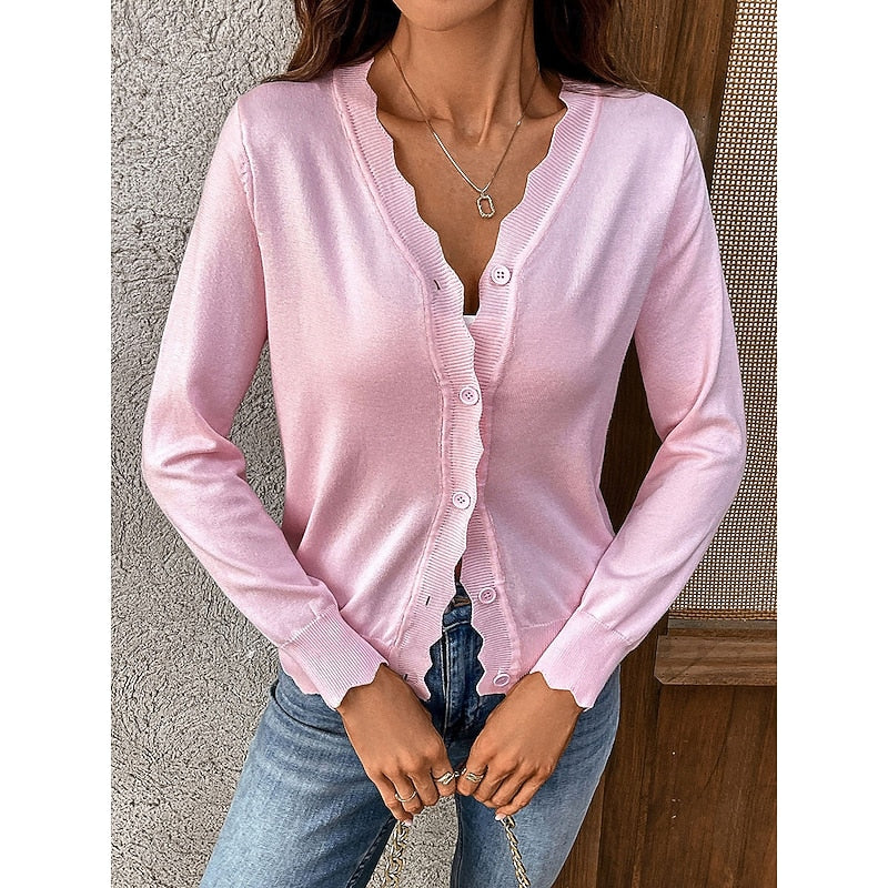 Camilla | Scalloped Button-Front Cardigan