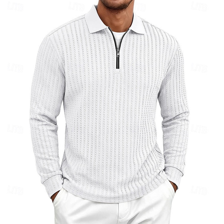 Rhett | Textured Quarter-Zip Polo Shirt