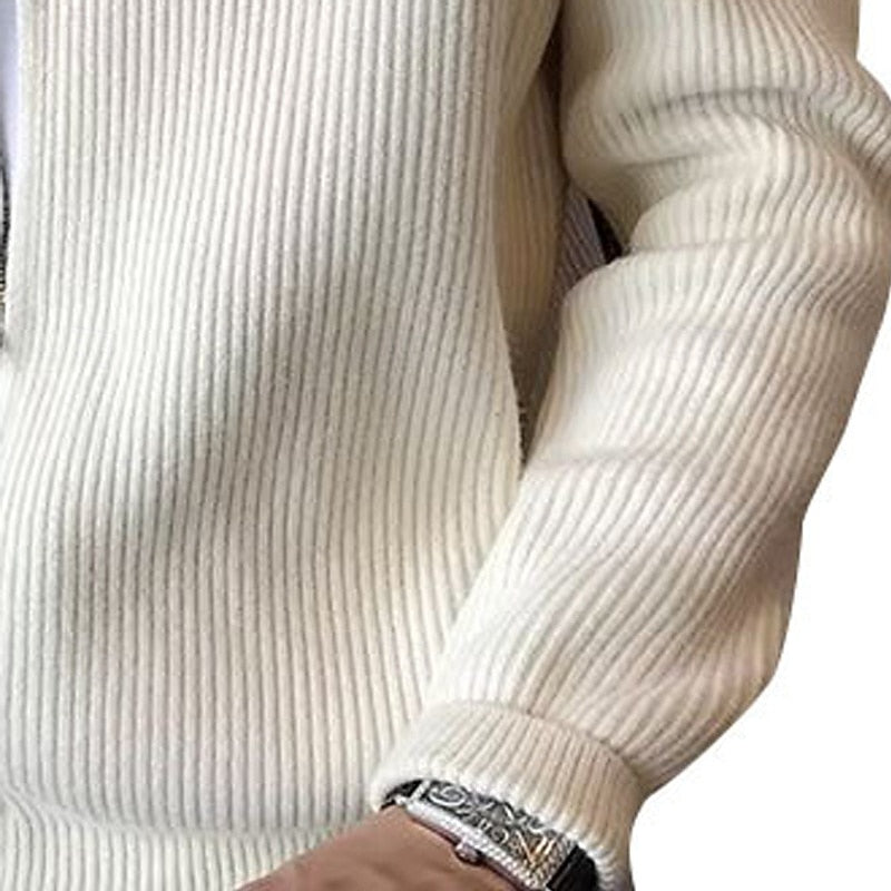 Nigel | Ribbed Zip-Front Cardigan
