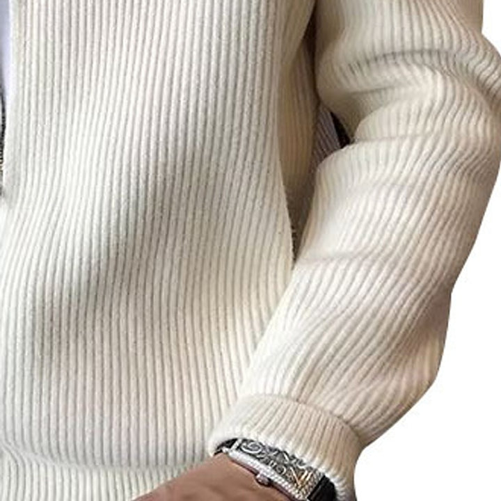 Nigel | Ribbed Zip-Front Cardigan