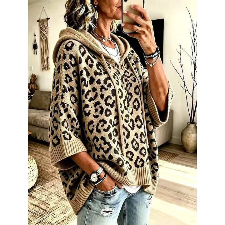 Marlena | Animal Print Hooded Sweater