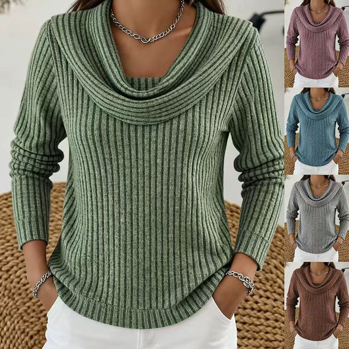 Isadora | Cowl-Neck Ribbed Top