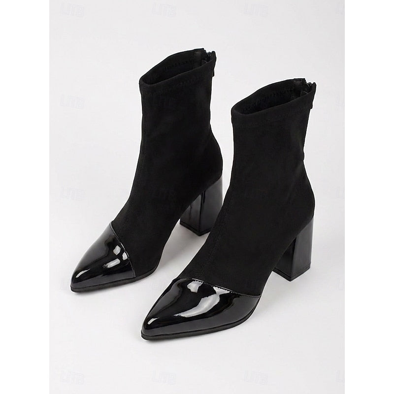 Beatrix | Cap-Toe Chunky Heel Ankle Boots