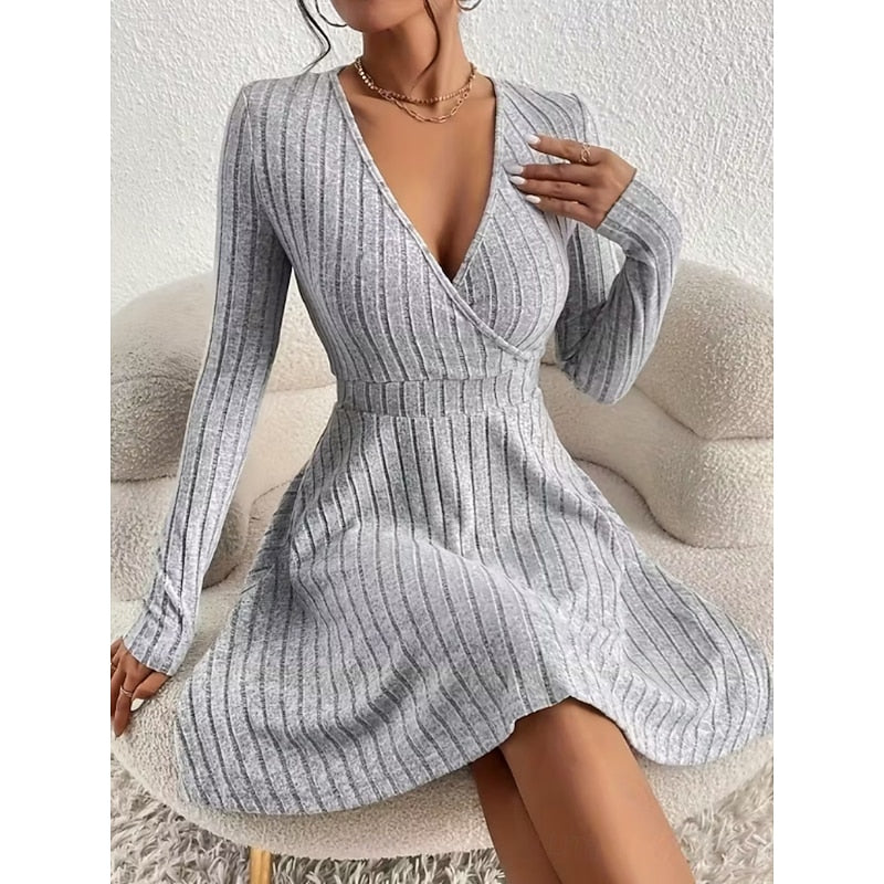 Yvonne | Wrap-Neck A-Line Dress