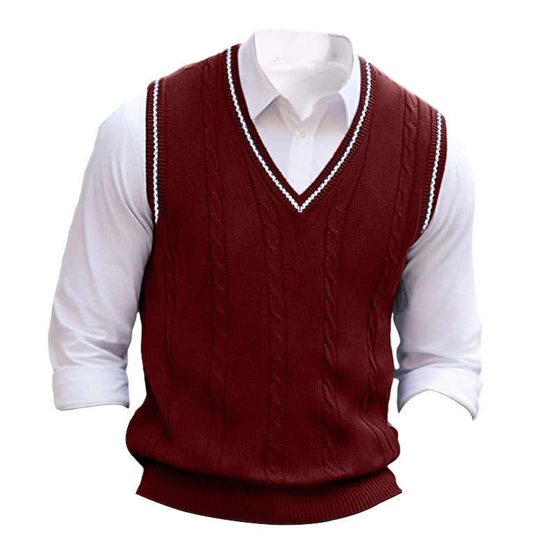 Oscar | Cable-Knit V-Neck Sweater Vest