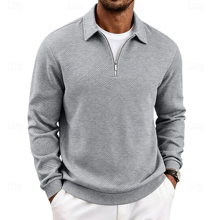 Reginald | Textured Quarter-Zip Pullover