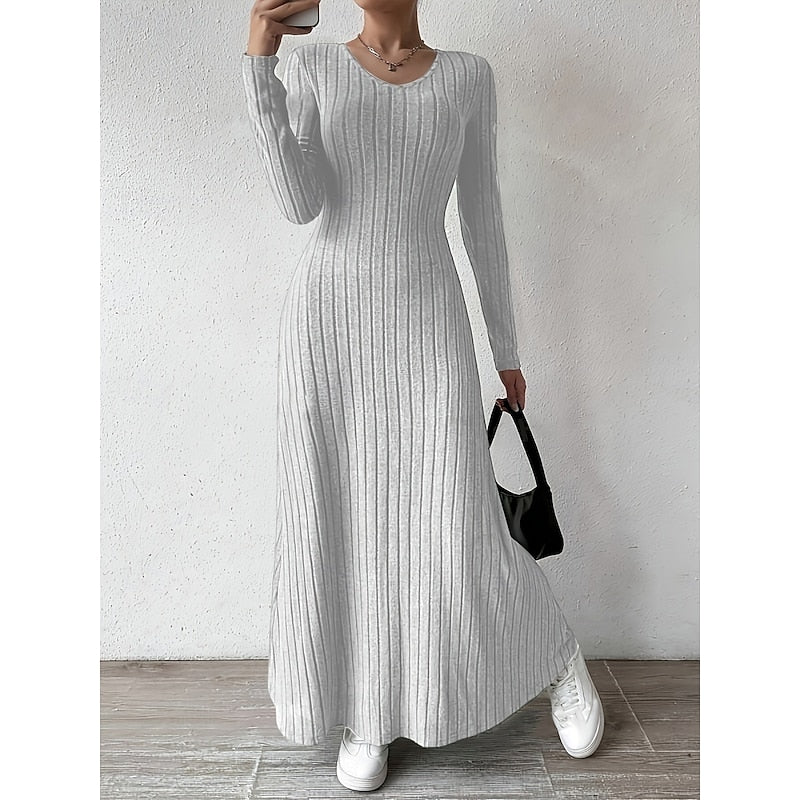 Willa | Ribbed Long-Sleeve Maxi Dress
