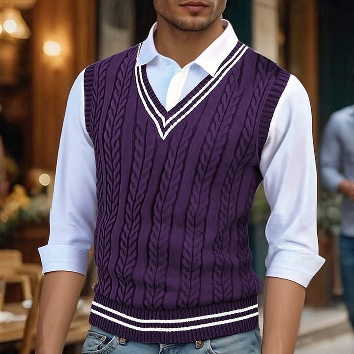Edwin | Cable-Knit V-Neck Sweater Vest