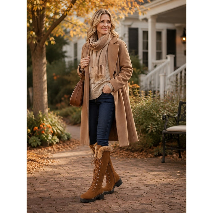 Aurelia | Cozy Lace-Up Knee-High Winter Boots