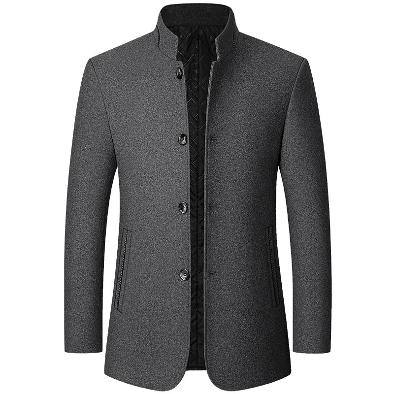 Gregory | Refined Stand-Collar Overcoat