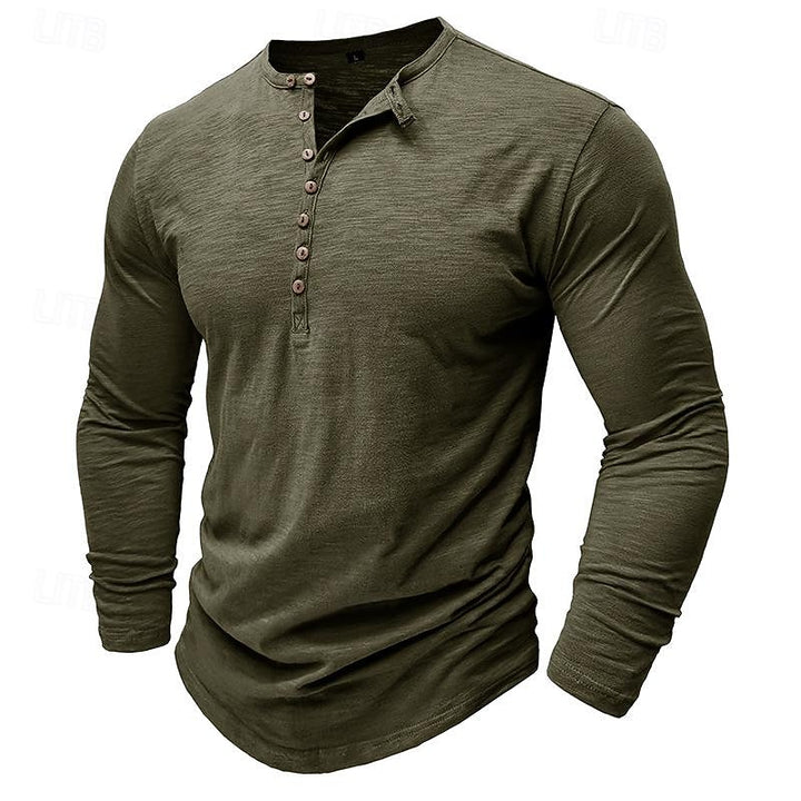 Ashton | Classic Long-Sleeve Henley Shirt