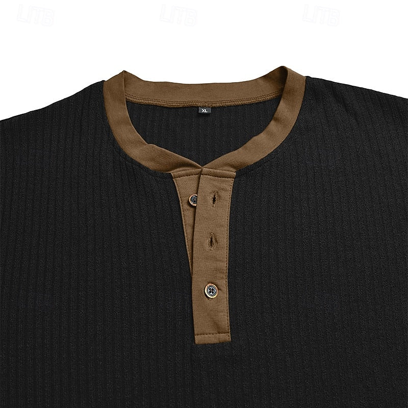 Jared | Ribbed Henley Shirt