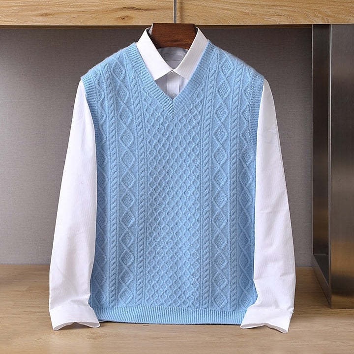 Frederick | Cable-Knit V-Neck Sweater Vest