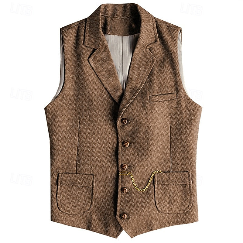 Desmond | Herringbone Tailored Waistcoat