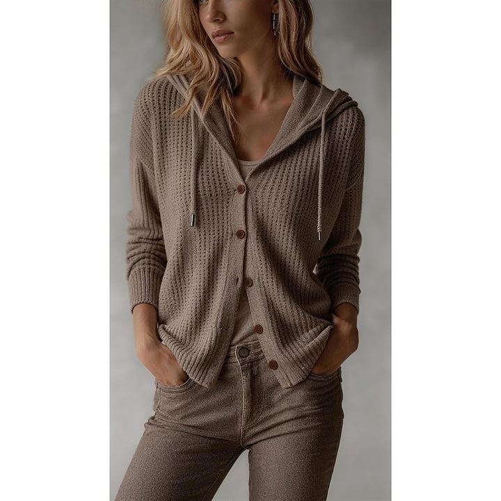 Lucinda | Hooded Button-Front Cardigan