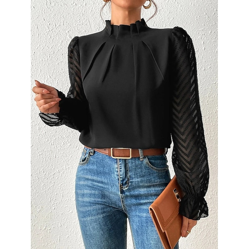Elspeth | Elegant High-Neck Blouse