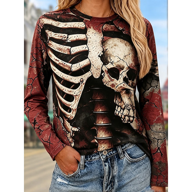 Bianca | Halloween Skeleton Long Sleeve Top