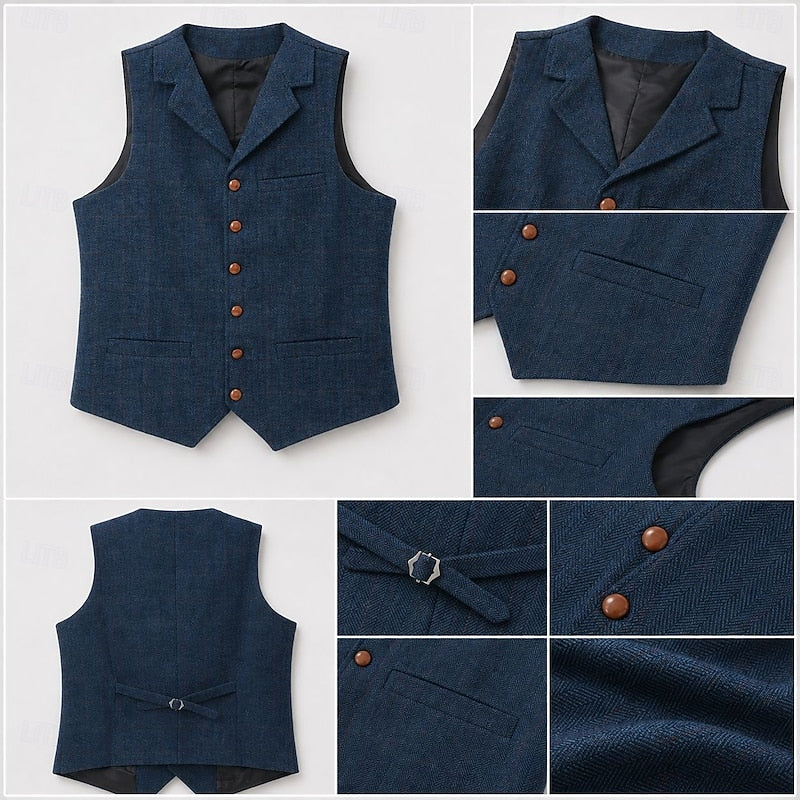 Theron | Herringbone Tailored Waistcoat