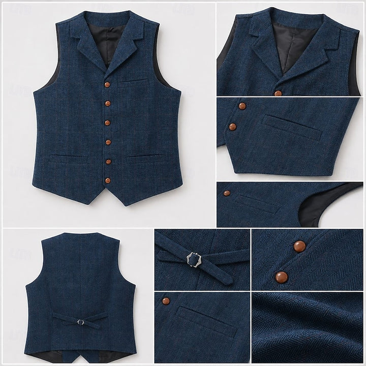 Theron | Herringbone Tailored Waistcoat