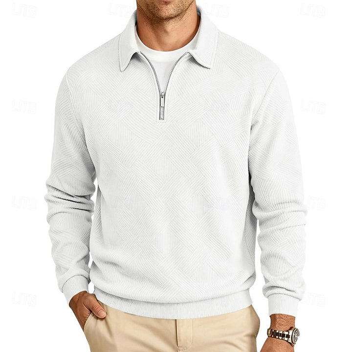 Reginald | Textured Quarter-Zip Pullover