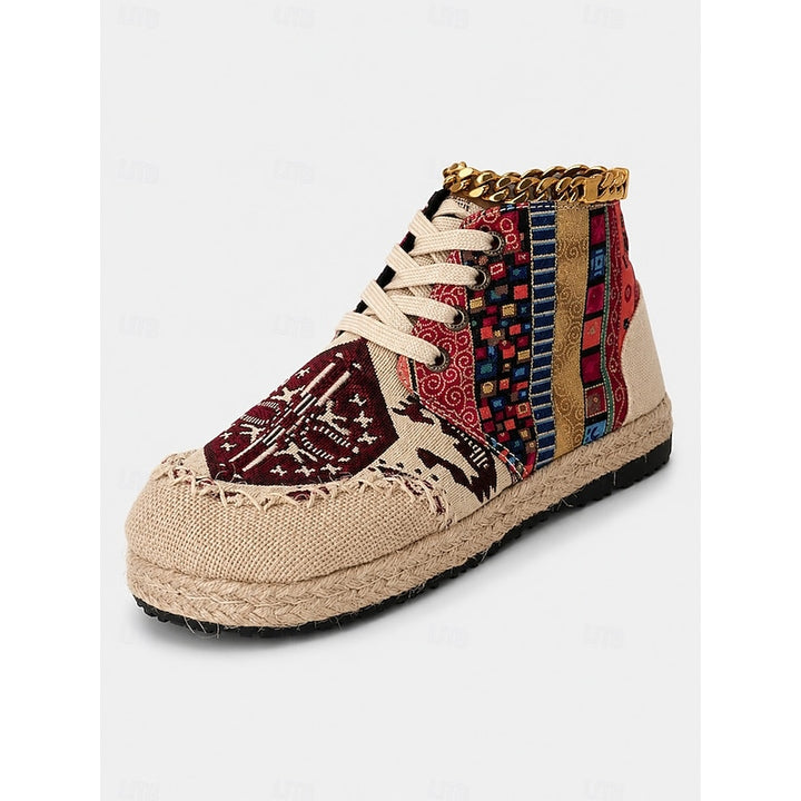Talia | Boho Patterned High-Top Sneakers