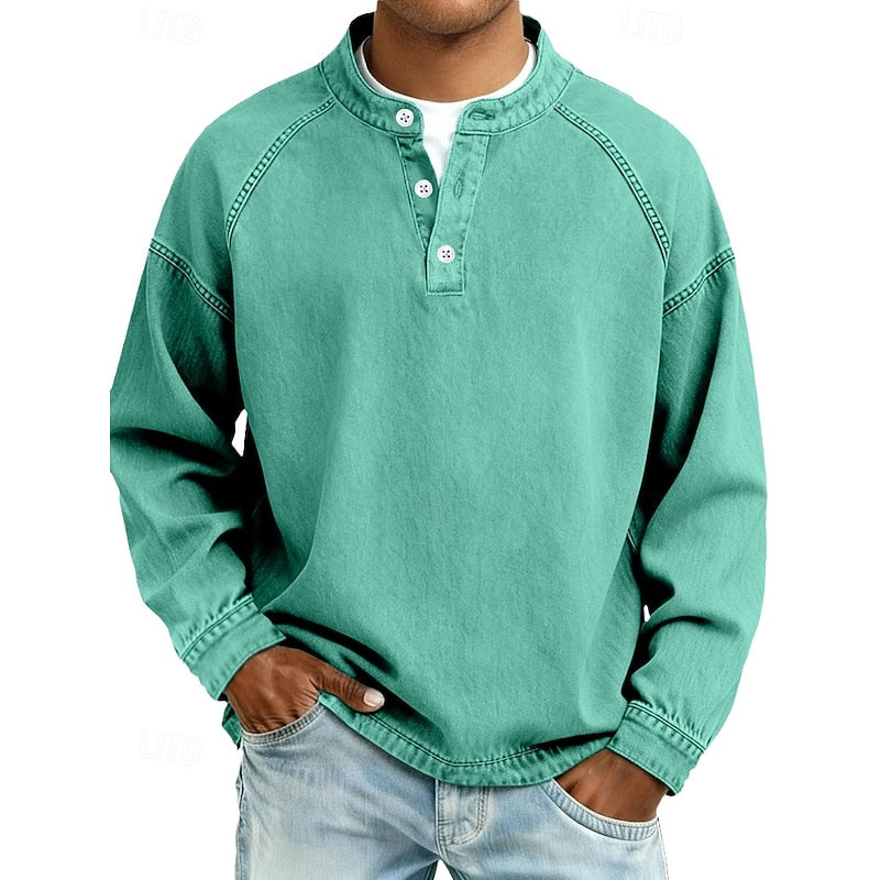 Colby | Vintage Washed Henley Shirt
