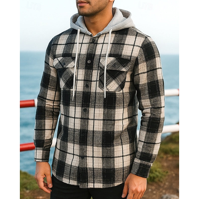 Emory | Rugged Hooded Plaid Shirt Jacket
