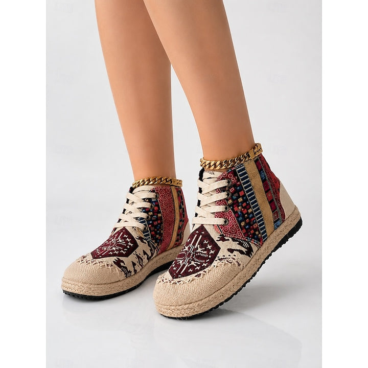 Talia | Boho Patterned High-Top Sneakers
