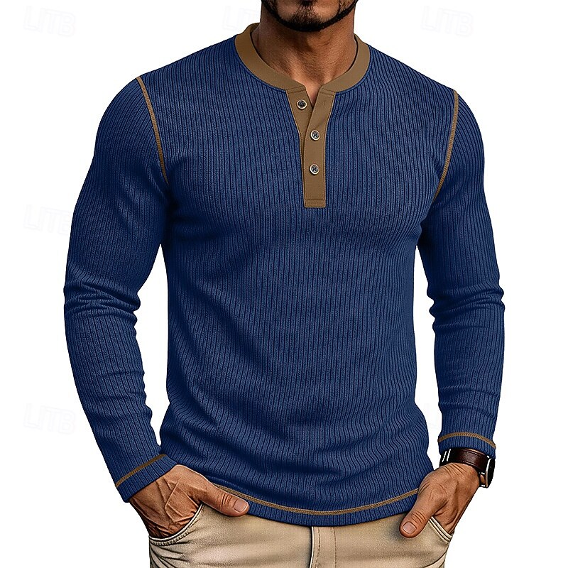 Jared | Ribbed Henley Shirt
