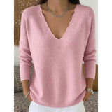 Hannah | Scalloped V-Neck Halloween Pullover