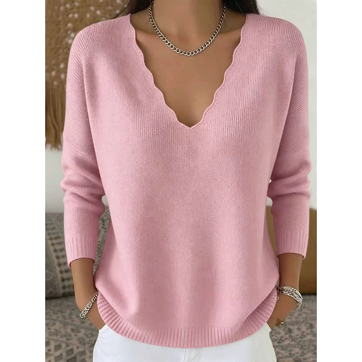 Hannah | Scalloped V-Neck Halloween Pullover