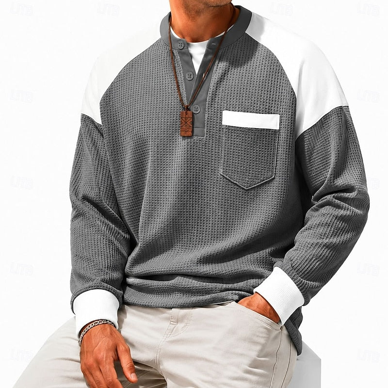 Ellison | Colorblock Long-Sleeve Henley