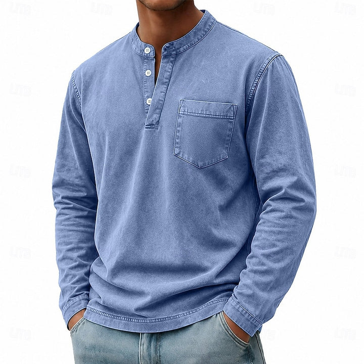 Blaine | Vintage Washed Henley Shirt