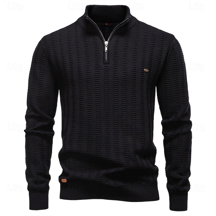 Sheldon | Textured Half-Zip Sweater
