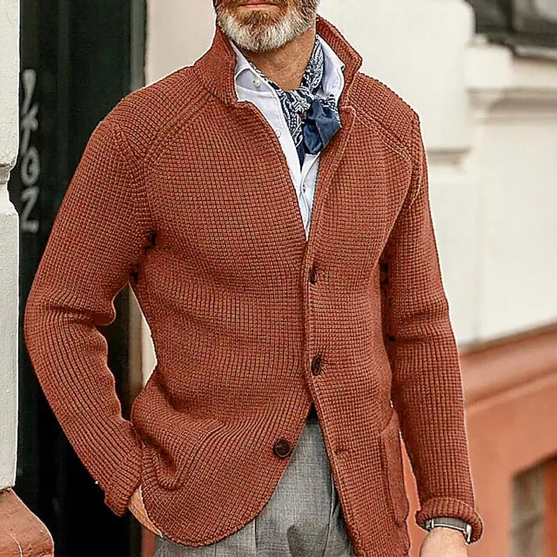 Theron | Textured Stand-Collar Cardigan