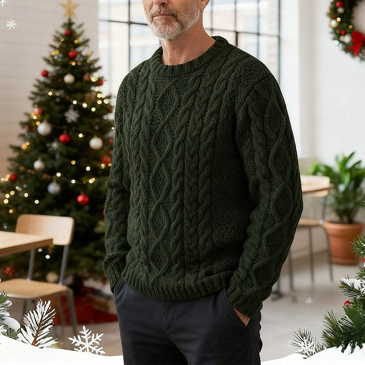 Ellis | Cable Knit Crew Neck Sweater