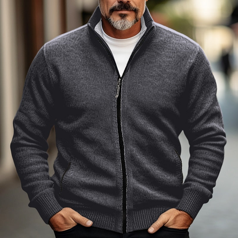 Howard | Stand-Collar Zip Cardigan