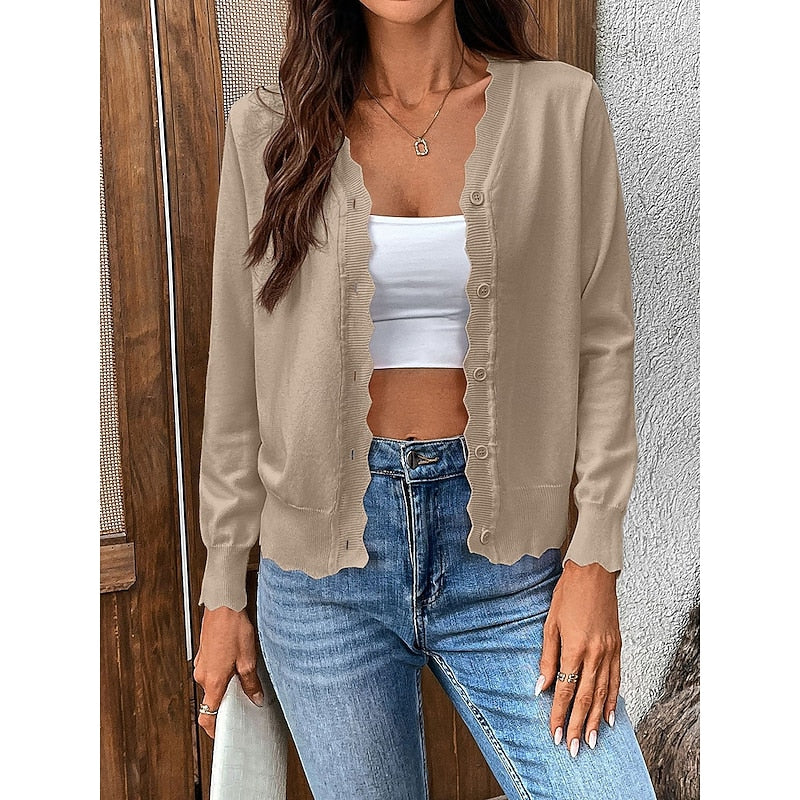 Camilla | Scalloped Button-Front Cardigan