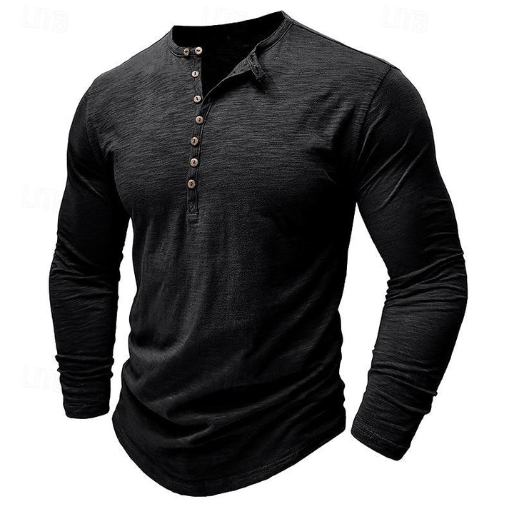 Ashton | Classic Long-Sleeve Henley Shirt