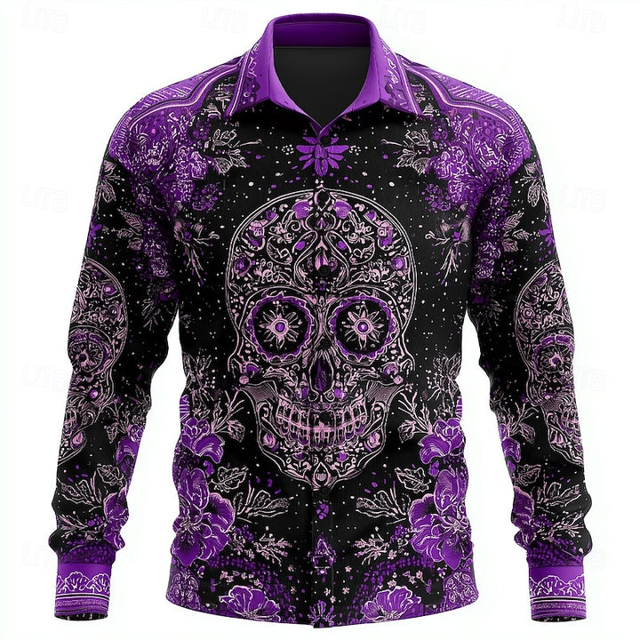 Dario | Halloween Skull Button-Up Shirt
