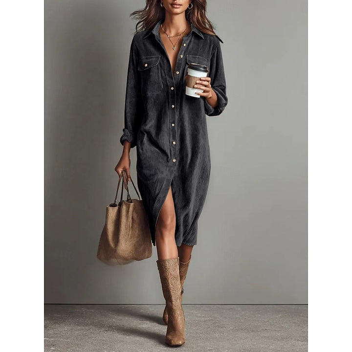 Cassandra | Relaxed Button-Front Shirt Dress