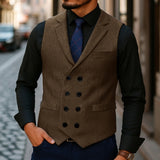 Bennett | Double-Breasted Herringbone Waistcoat