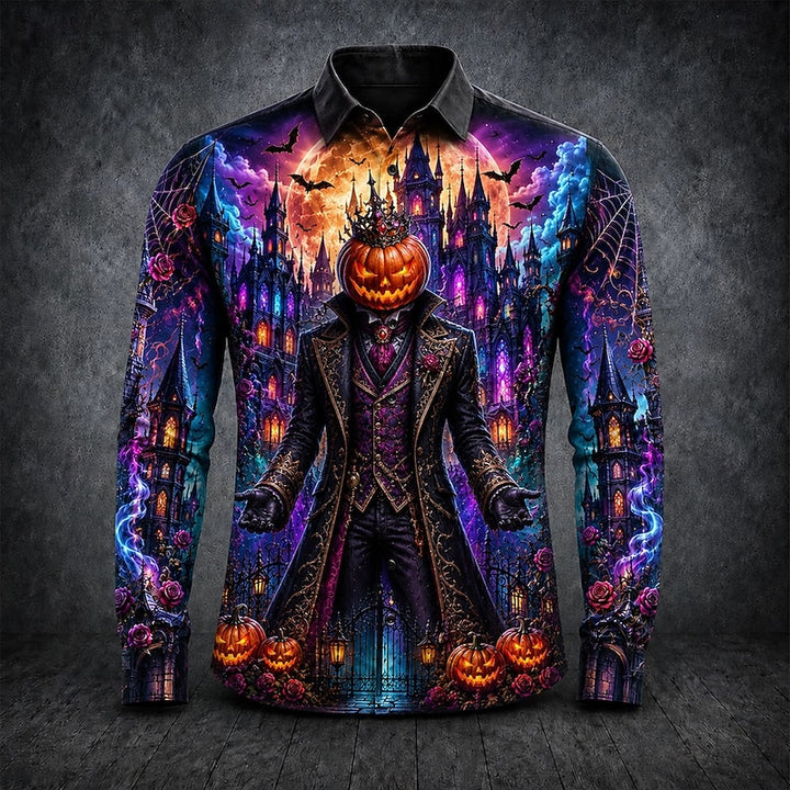 Thatcher | Halloween Gothic Print Long-Sleeve Shirt