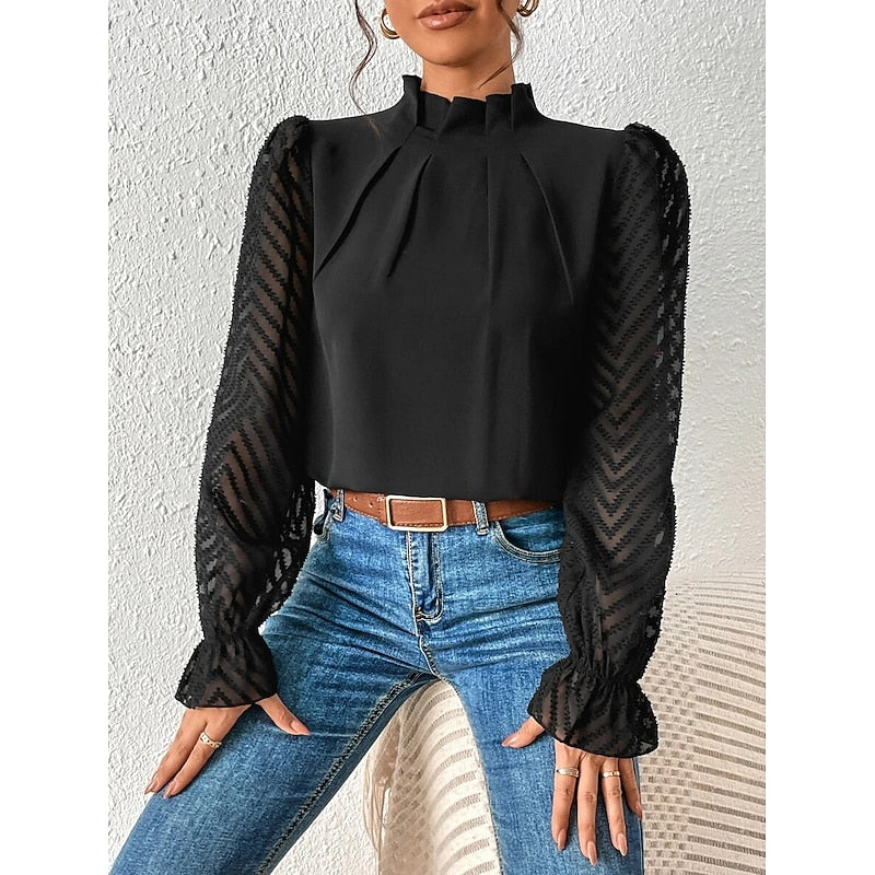 Elspeth | Elegant High-Neck Blouse