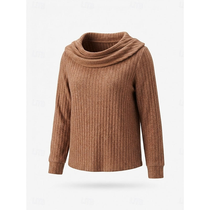 Isadora | Cowl-Neck Ribbed Top