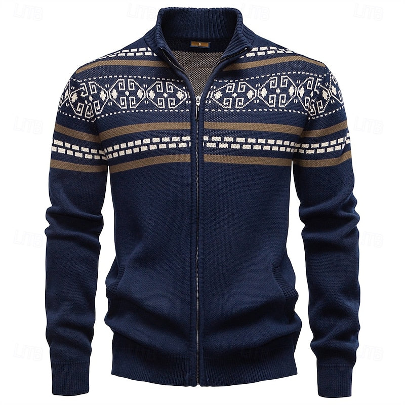 Fraser | Fair Isle Zip-Up Christmas Cardigan
