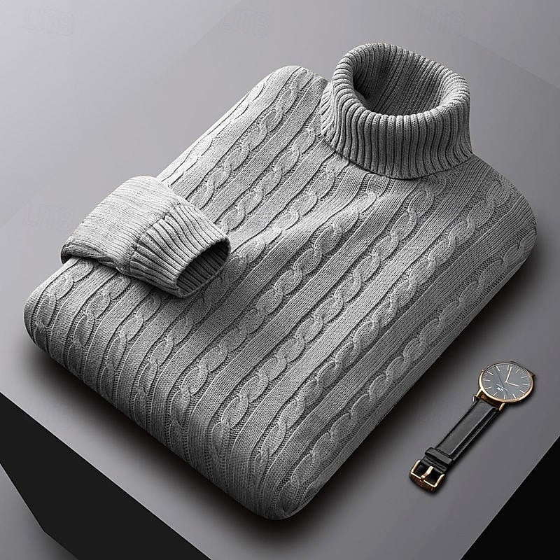 Rhys | Cable Knit Turtleneck Sweater